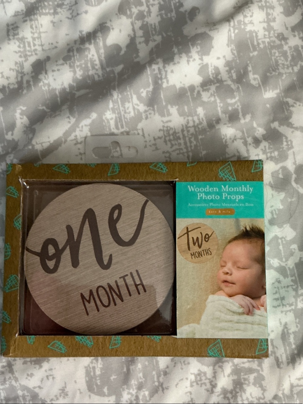Kate & Milo Baby Monthly Milestone Marker Discs Wooden Monthly Photo Props - One